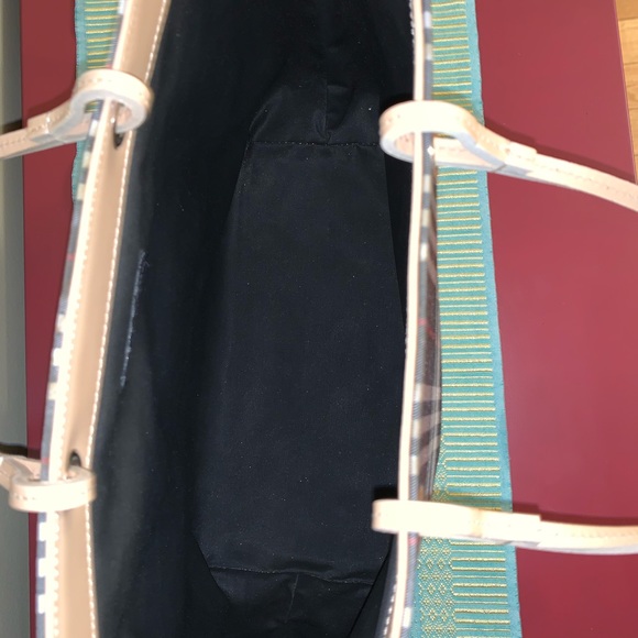 Slightly used authentic Burberry Tote blue checkered - Picture 6 of 10